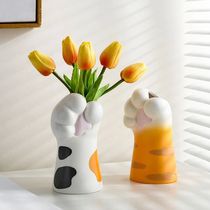 Cat Claw Design Vase Aesthetic Room Decoration Home Flower P