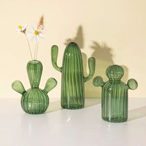 Cactus Glass Vase for Room Decoration Decorative Glass Bottl