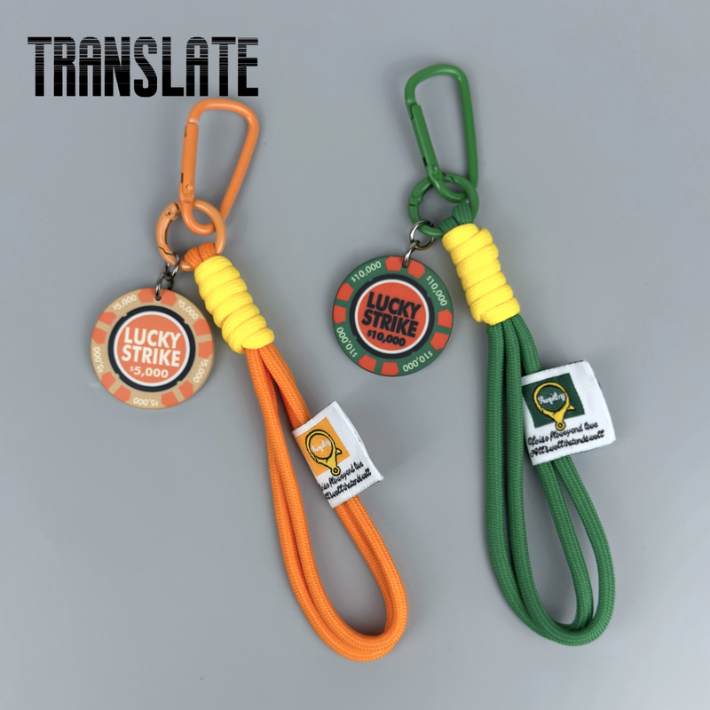 Lucky Rope Keychain Ceramic Chip Car Keychain Good Luck Voyage Backpack Pendant