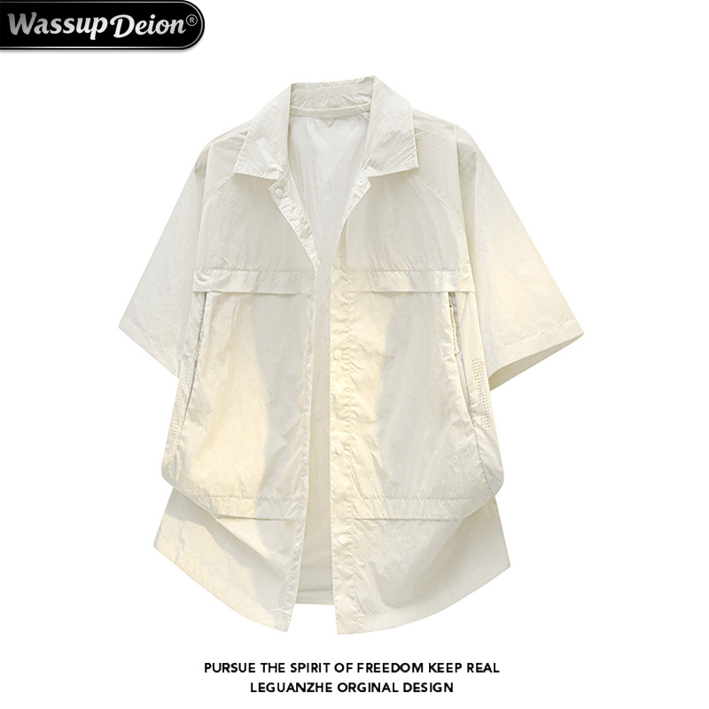 Wassup Deion Functional Quick-Drying Short-Sleeve Shirt for Men and Women, Summer Zipper Pocket Shirt, Ice Silk Shirt for Men Wassup Deion Functional Quick-Drying Short-Sleeve Shirt for Men and Women, Summer Zipper Pocket Shirt, Ice Silk Shirt for Men