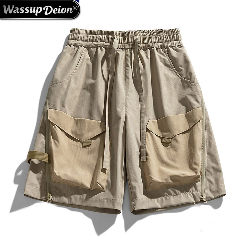 Wassup Deion American-Style Work Shorts Multi-Pocket Shorts Men's Summer Quick-Drying Shorts Five-Point Beach Shorts Men