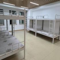 Double-storey apartment iron bed construction site school bunk student dormitory single iron bed with cabinet manufacturer ready stock