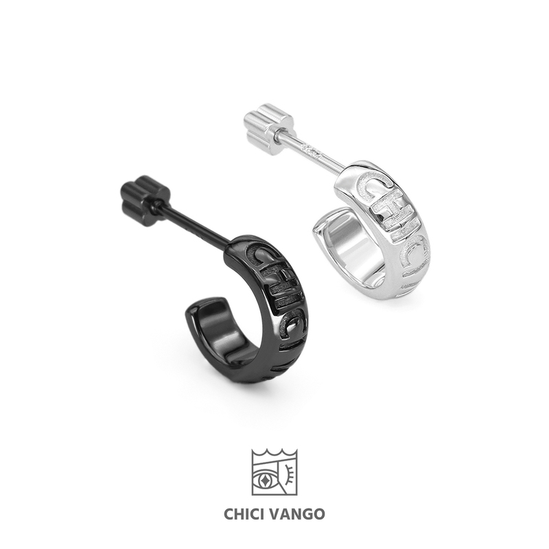 Chici Vango Engraved S925 Earrings, Unisex, Simple and Original Design for Commuting, Ear-Friendly
