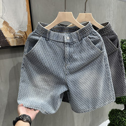 Trendy Men's Denim Shorts for Summer, High-End Beach Shorts, Casual Mid-Length Pants