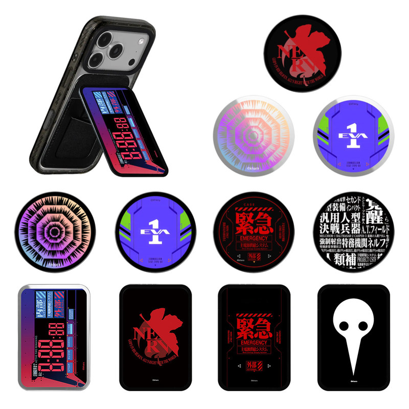 Eva Neon Genesis Evangelion Magnetic Card Holder Stand Compatible with Magsafe Phone Case Foldable Telescopic Stand
