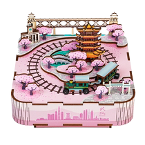 Toy-fun Eight-Yuan Box Wuhan Cherry Building Building Diy Handicrafts Cherry Blossoms Toy Gift Creative Fittings