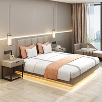Hotel furniture standard room full set hotel special bed customized apartment high-end guest room bed bed box 1 2m bed