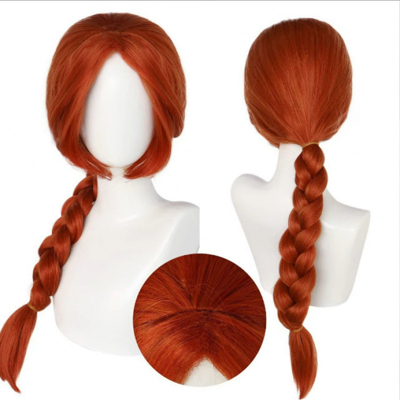 Shrek Princess Fiona Cosplay Wig, Red-Orange Long Braided Wig for Comic Conventions Shrek Princess Fiona Cosplay Wig, Red-Orange Long Braided Wig for Comic Conventions