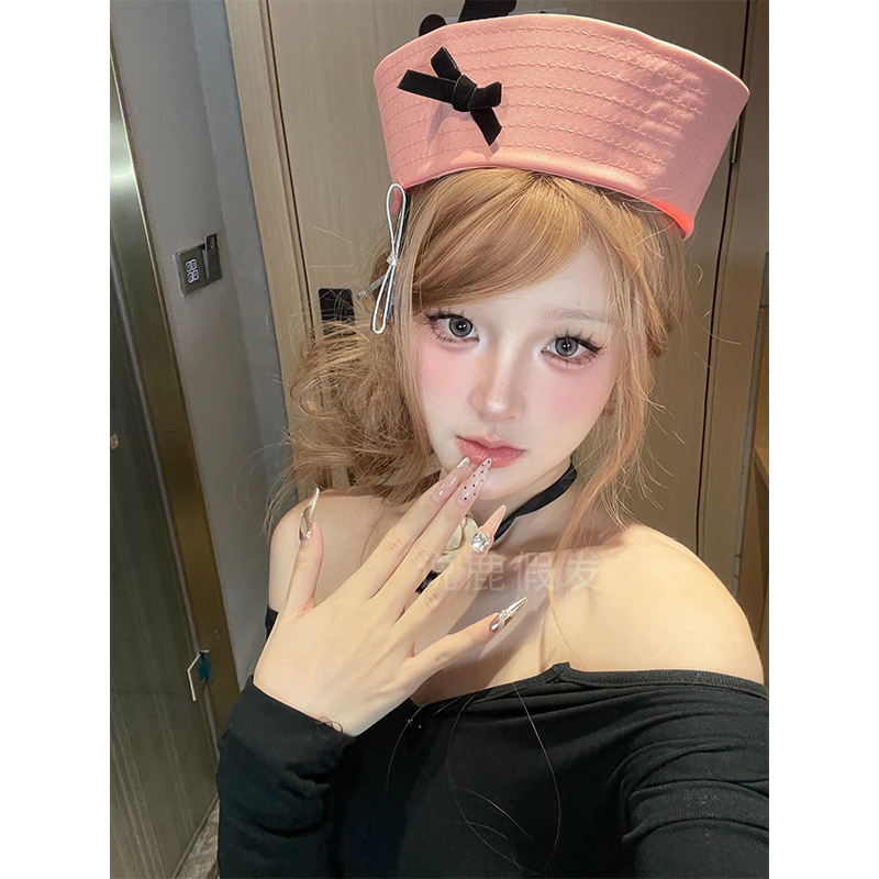 Shuolu [Human Shape Computer] Wig Female Daily Internet Celebrity Long Curly Hair Natural One-Word Lace Full Head Wig