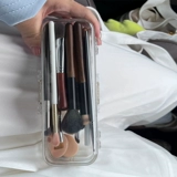 Спонж, кисть, портативная косметическая прозрачная коробка для хранения для путешествий