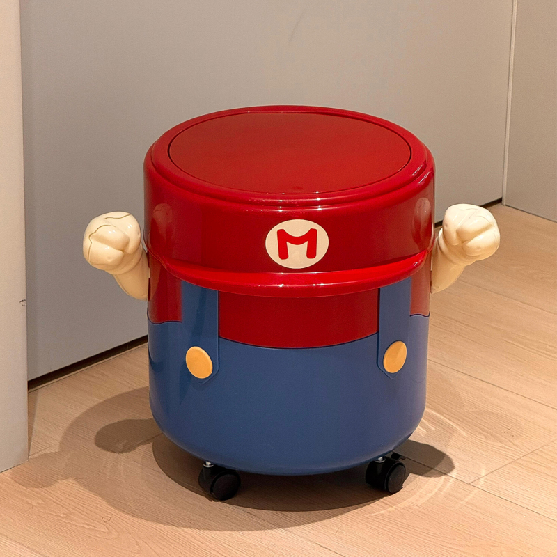【100 Express Deliveries for a New Home】Mario Trash Can for Home Kitchen and Living Room, Large Capacity with Lid, High Aesthetic Value