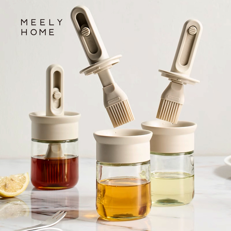 Meelyhome Silicone Oil Brush Kitchen Pancake High-Temperature Resistant Oil Brush Oil Bottle Integrated Glass Barbecue Brush Meelyhome Silicone Oil Brush Kitchen Pancake High-Temperature Resistant Oil Brush Oil Bottle Integrated Glass Barbecue Brush