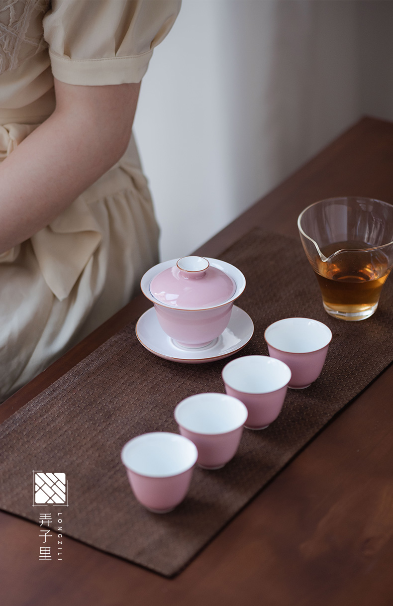 Made in jingdezhen ceramics small tureen suit kung fu tea family tea cups to tureen in use