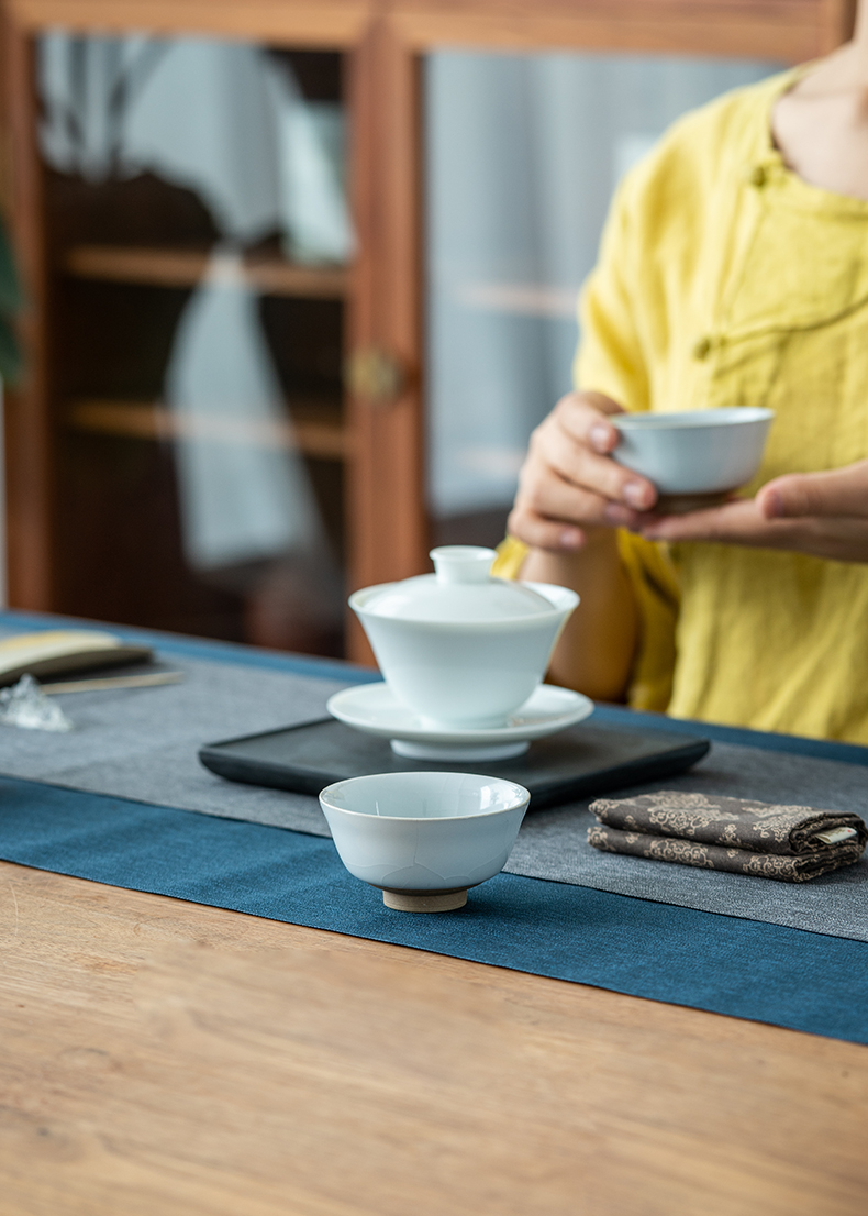 Lane. Waterproof tea table cloth art zen Chinese tea tea tray mat flag cloth simple pure color tea taking