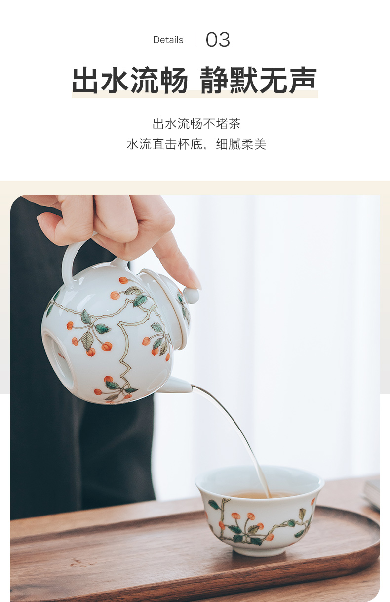 Get son little teapot one make tea with jingdezhen ceramic teapot suit with a single violet arenaceous cooking pot