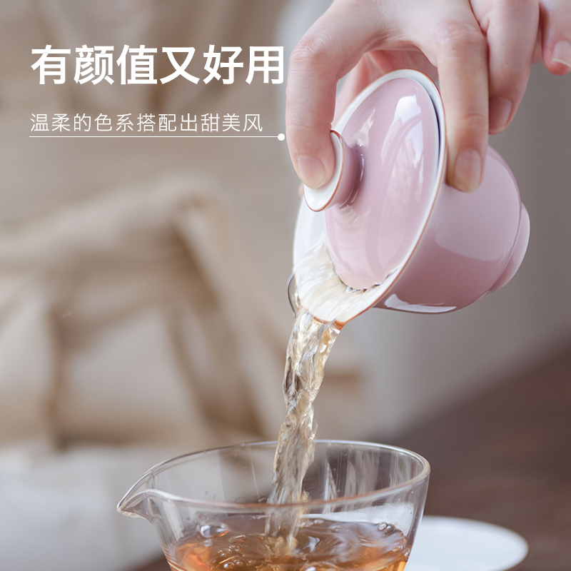 Made in jingdezhen ceramics small tureen suit kung fu tea family tea cups to tureen in use