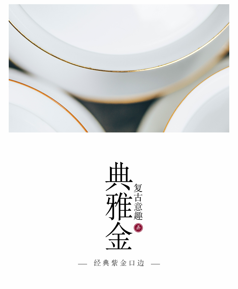 Made in jingdezhen kung fu tea set ceramic bowl thin foetus white porcelain paint three tureen large cups