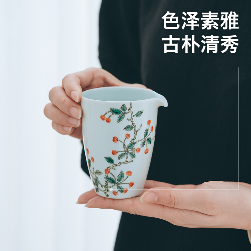 Made in jingdezhen kung fu tea sets and tea cup large capacity manual hand - Made ancient old alum red cherry fair keller