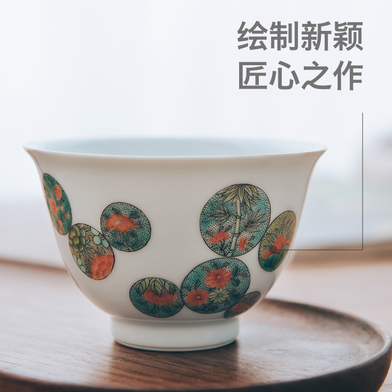 Made in jingdezhen ceramic masters cup sample tea cup household pure manual ancient color hand - Made cup single CPU kung fu tea cups