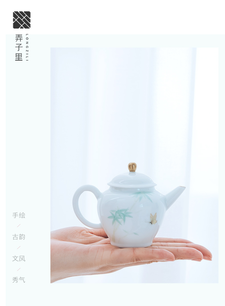 Get in the manual of violet arenaceous kung fu tea pot jingdezhen tea set small teapot little teapot with one person