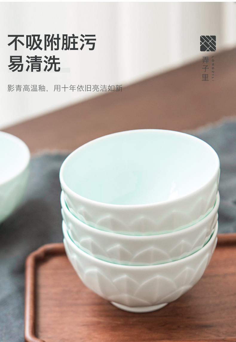 Made in jingdezhen domestic rice bowls ceramic tableware for a single job dishes suit small dishes soup bowl