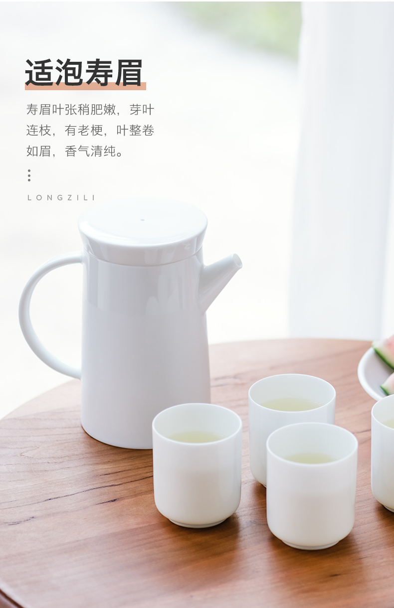 Big jingdezhen ceramic cool son kettle kung fu tea set household glass pot of white porcelain teapot teapot set