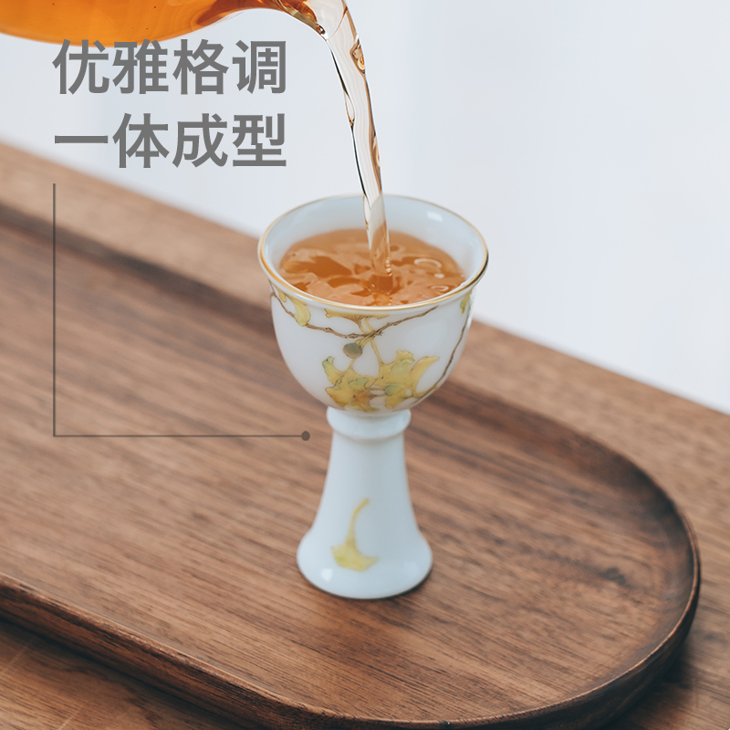 Get in ginkgo powder enamel goblet of jingdezhen ceramics master kung fu tea cup single CPU