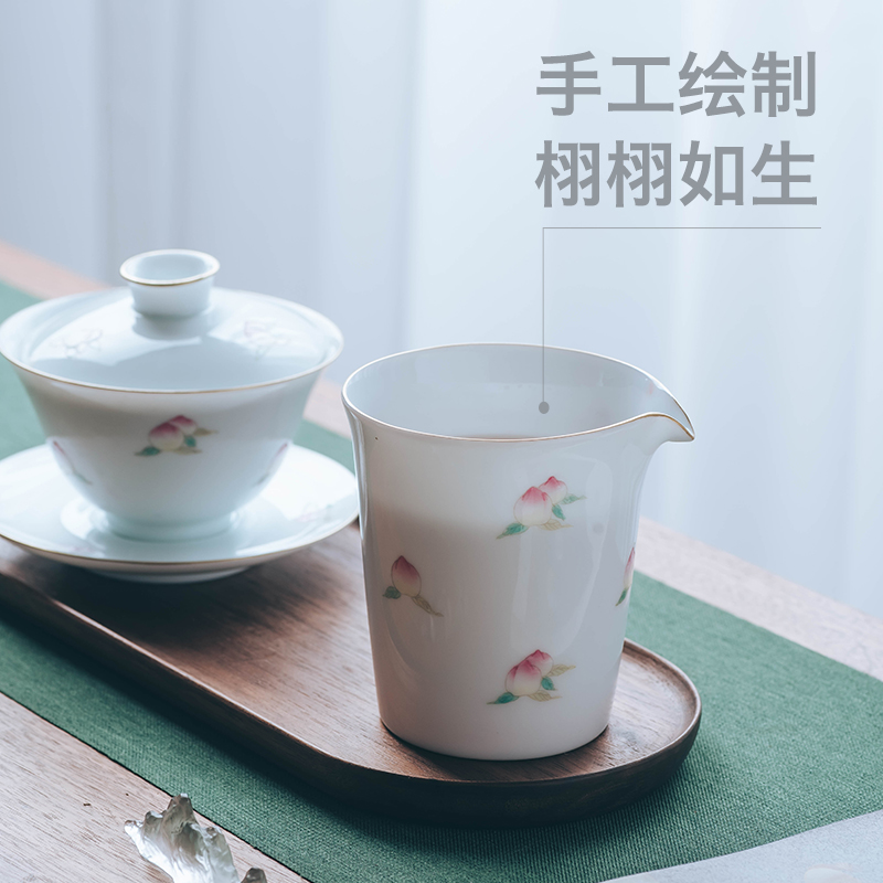 Get in white porcelain ceramic fair keller kung fu tea tea ware jingdezhen points peach is just a cup of tea