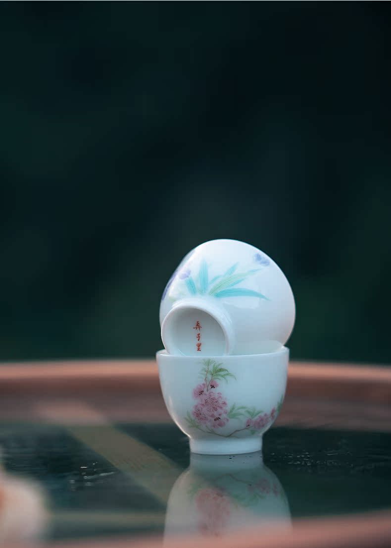 Made in jingdezhen masters cup kung fu tea set pure manual hand - Made built single lamp cup cup a cup sample tea cup