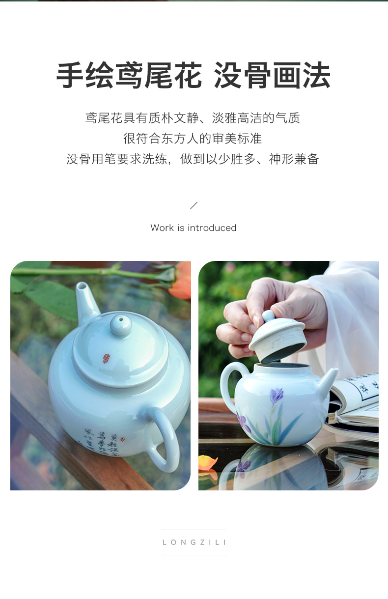 Made in jingdezhen kung fu tea teapot manual hand - Made household irises archaize mud in the fall of the kettle