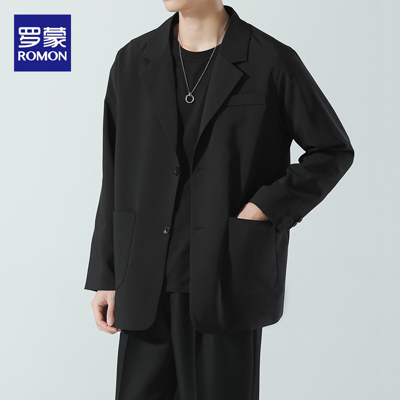 Romon's New Autumn Casual Blazer for Men, Loose-Fitting Dk Uniform, Men's High-End Stylish and Mature Suit
