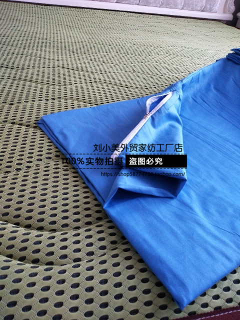 Sinh viên tiêu chuẩn chăn bông màu xanh bao gồm đơn twill ký túc xá đơn đôi giường màu xanh tinh khiết gối chăn nhung tuyết