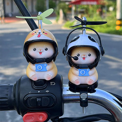 Cute Shiba Inu Puppy Little Yellow Duck Electric Car Motorcycle Bicycle Decoration Small Ornaments Pendant Accessories Doll
