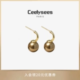 Дизайнерские модные ретро серьги, легкий роскошный стиль, цвета шампанского, французский ретро стиль