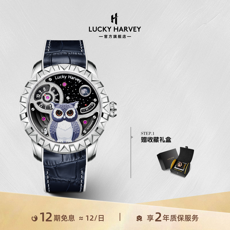 Lucky Harvey Series Owl Men's Watch Automatic Mechanical Watch with Luminous Hands Lucky Harvey Series Owl Men's Watch Automatic Mechanical Watch with Luminous Hands