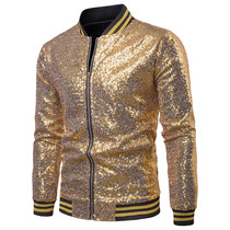 Men Shiny Blazers Gold Sequin Glitter Suit Jackets Male Nigh