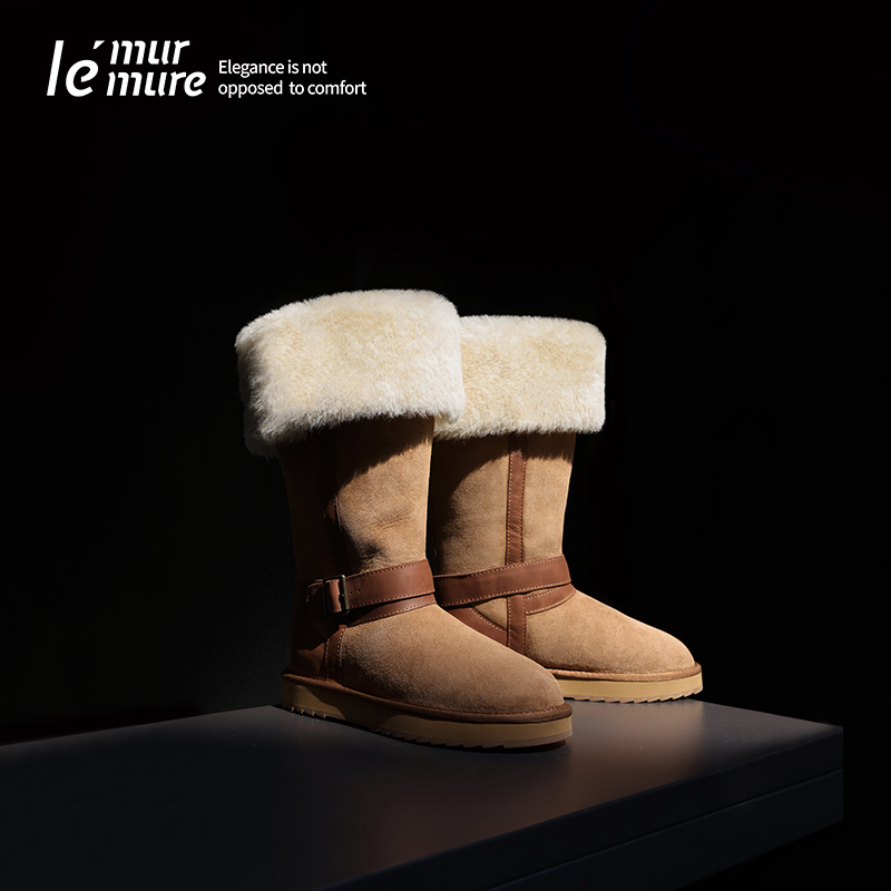 Le' Murmure Winter Fleece-Lined Snow Boots, Non-Slip High Boots, Comfortable and Warm Long Boots, Fur Integrated