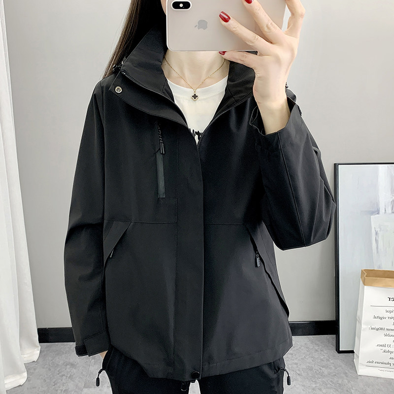 女性用防風防水アウトドアジャケット、人気スタイル、春、秋、冬用、小柄な女性に最適、シングルレイヤー、トレンディなブランド、ファッショナブルでカジュアル。