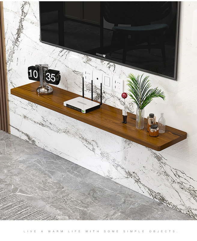 Kệ treo tường gỗ nguyên khối vách ngăn một từ kệ sách trang trí Tivi treo tường trang trí laminate retro kệ treo tường kệ trưng bày gốm sứ kệ tang