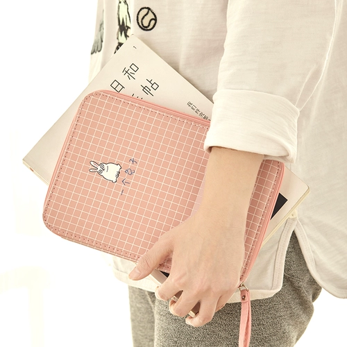 Вместительный и большой свежий универсальный пенал для школьников, портативная сумка-органайзер для путешествий с молнией, мультяшная высокая барсетка, Южная Корея, подходит для студента, планировщик