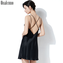 Sexy Genuine Silk Pyjamas Womens Summer Harnesses Sleeping Skirts Sleeping Robes Two Suits Slim sayings Silk Home Silk Home Clothes