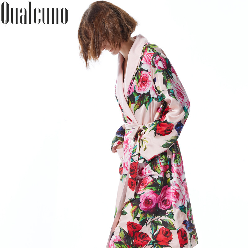qualcuno true silk pyjamas woman autumn winter long sleeves thickened silk sleeping robe mulberry silk ravelvet warm family clothes