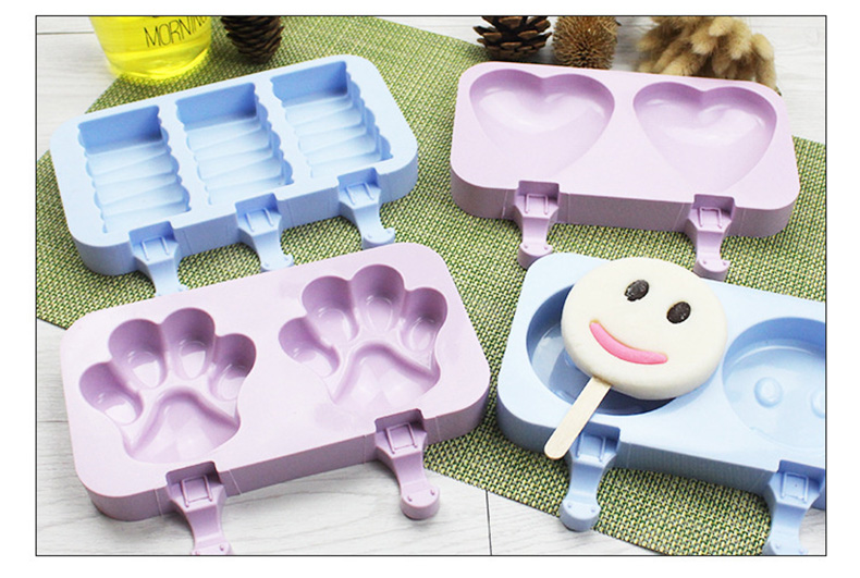 Tuyệt vời kem tươi khuôn nhà tự chế phim hoạt hình popsicle khuôn silicone kem khuôn sáng tạo popsicle dính băng mài mòn - Tự làm khuôn nướng khuôn bánh kẹp