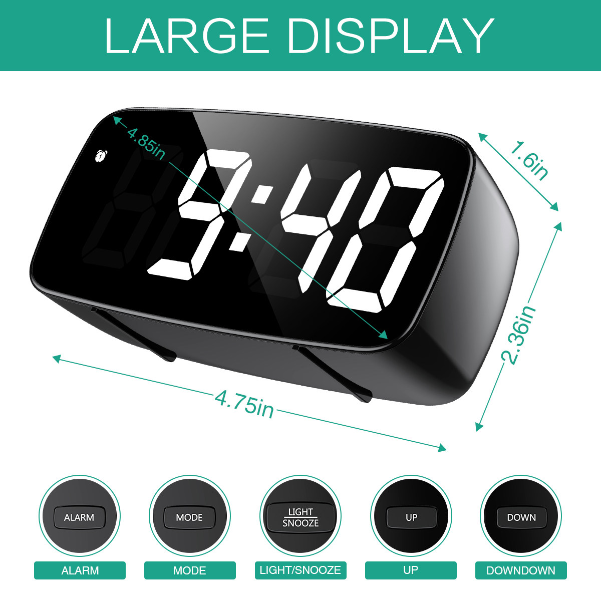 ORIA TARDIC CLOCK Digital LED CLOCK CONTOR 