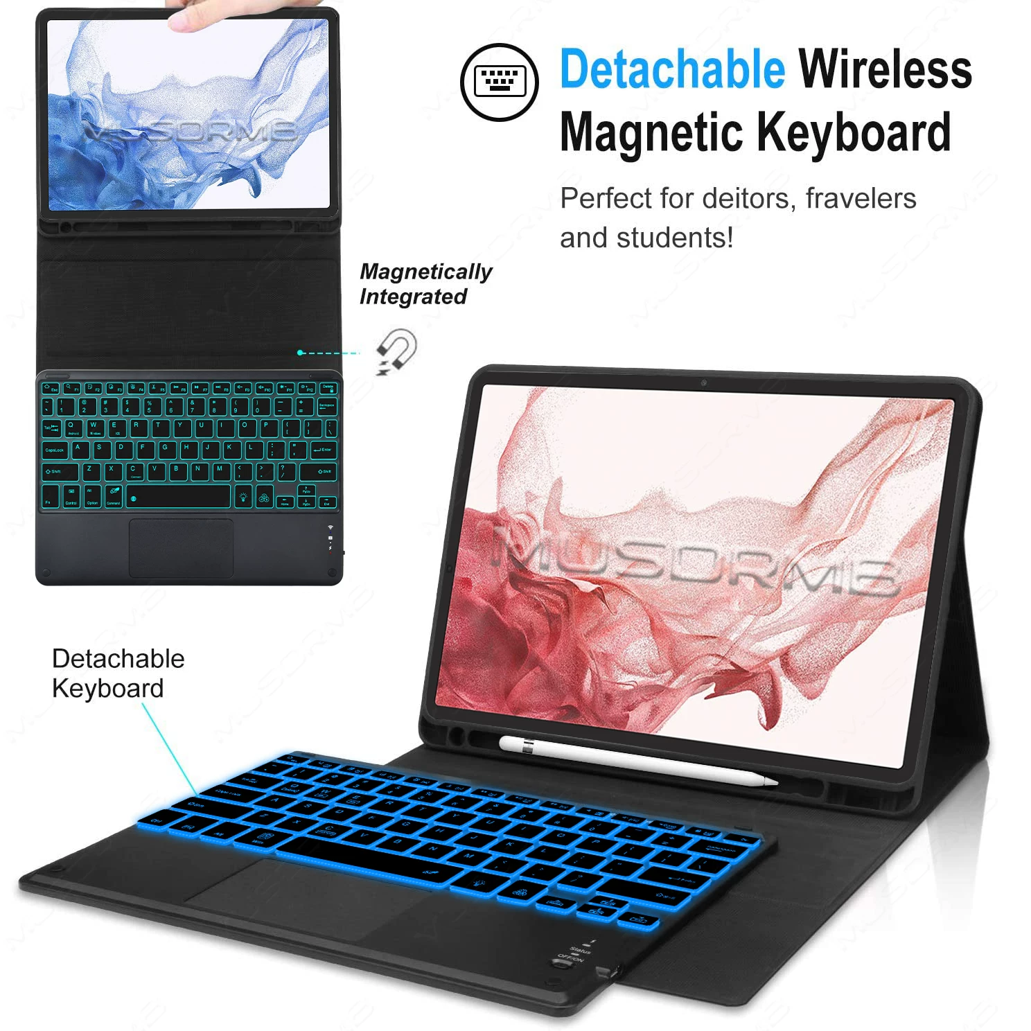Magic Case Keybord for Samsung Tab A8 A7 S6 Lite 2023 Touch