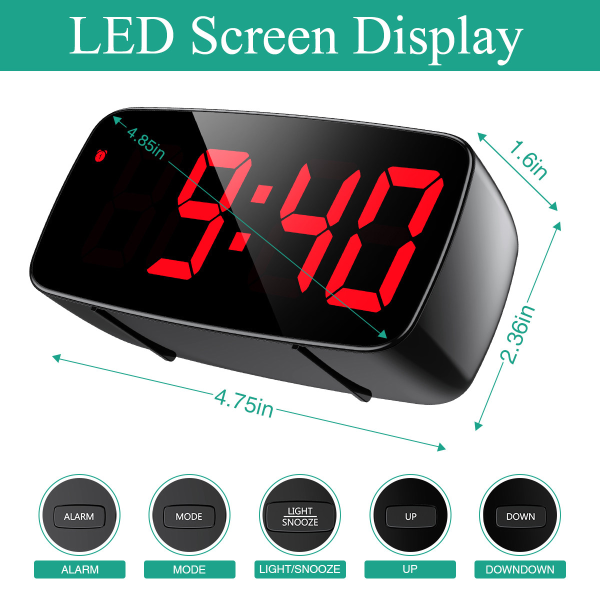 ORIA TARDIC CLOCK Digital LED CLOCK CONTOR 