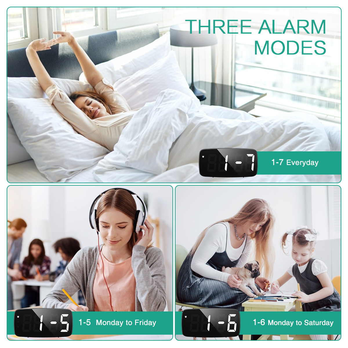 ORIA TARDIC CLOCK Digital LED CLOCK CONTOR 