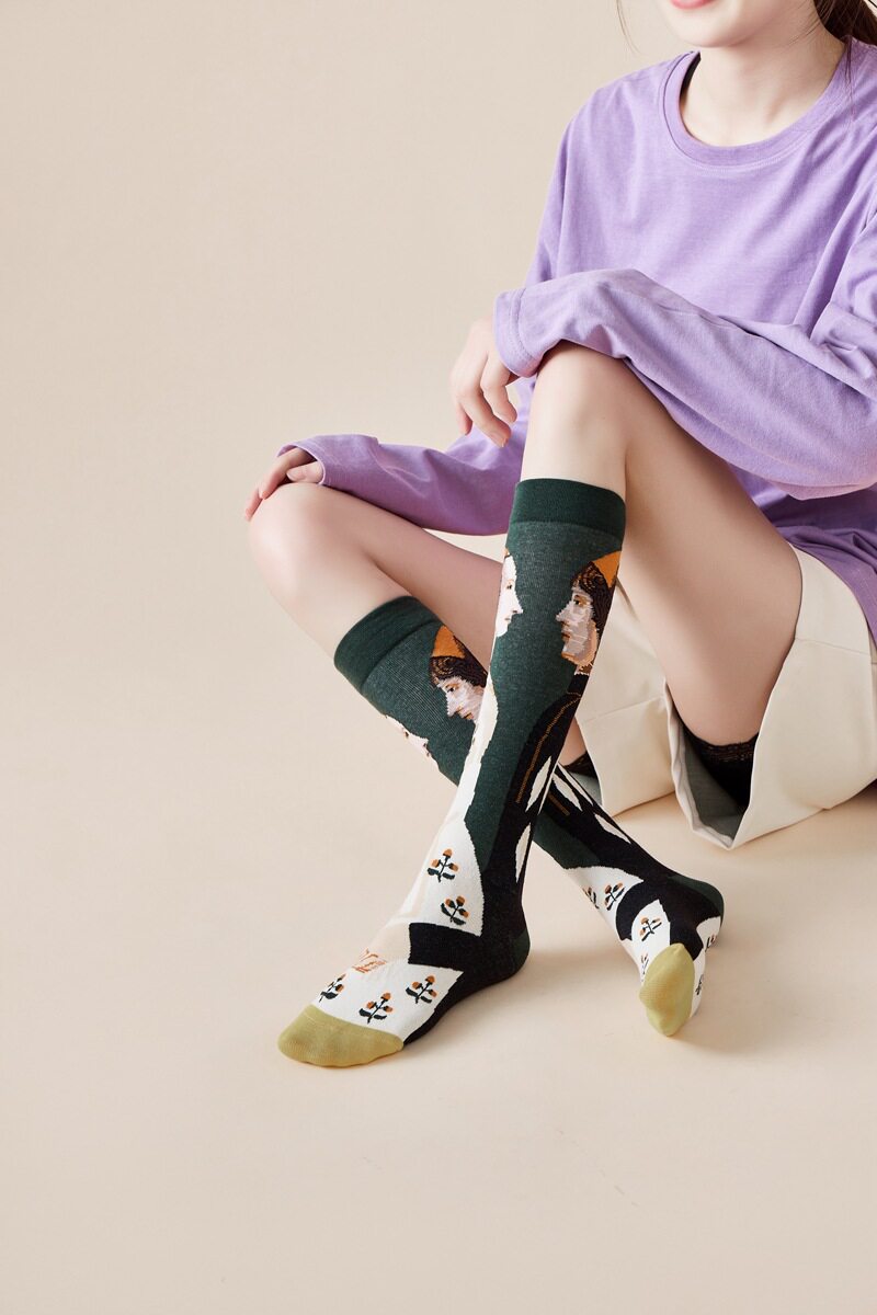 Носки medium and high tube calf and knee socks french ins style re Aishang