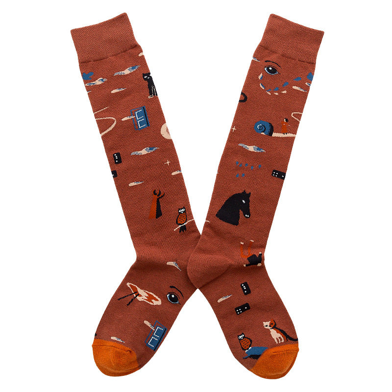 Носки medium and high tube calf and knee socks french ins style re Aishang