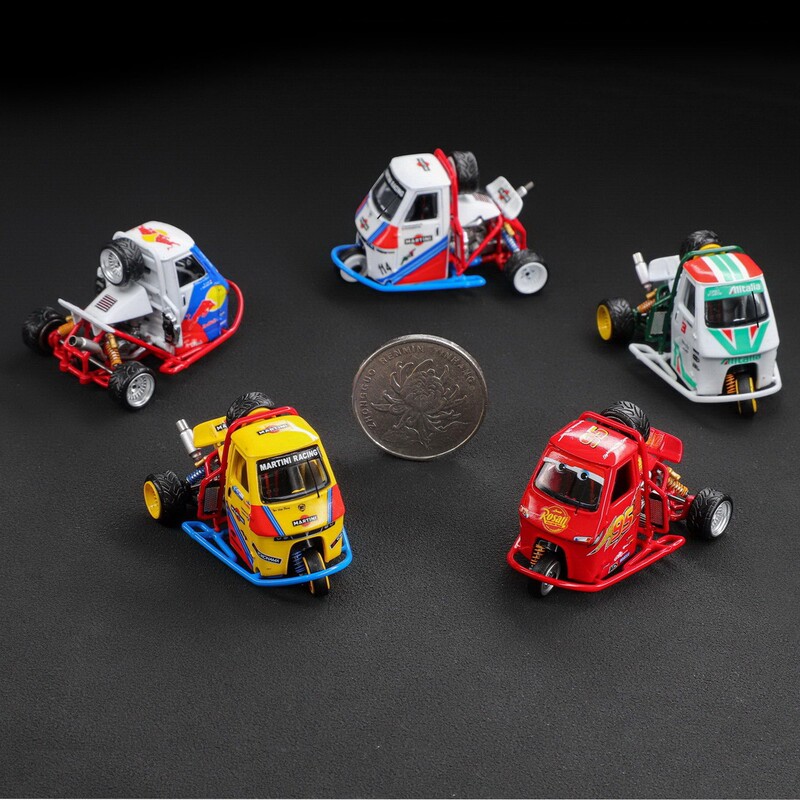 Liberty 1:64 Modified Tricycle Mcqueen Red Bull Martini Simulation Alloy Car Model Collection